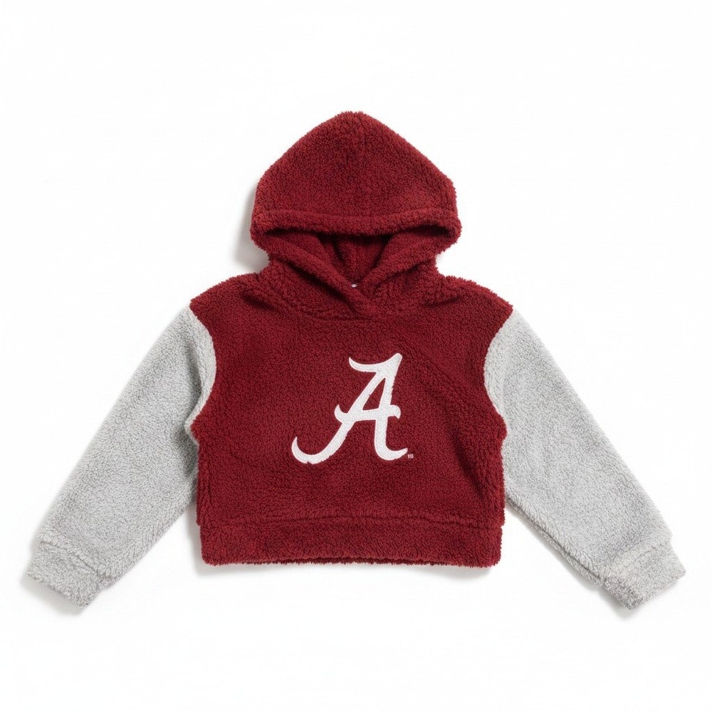 Gen2 Alabama Crimson Tide Hoodie Girls Size 6X Red Gray Sherpa Fleece Pullover